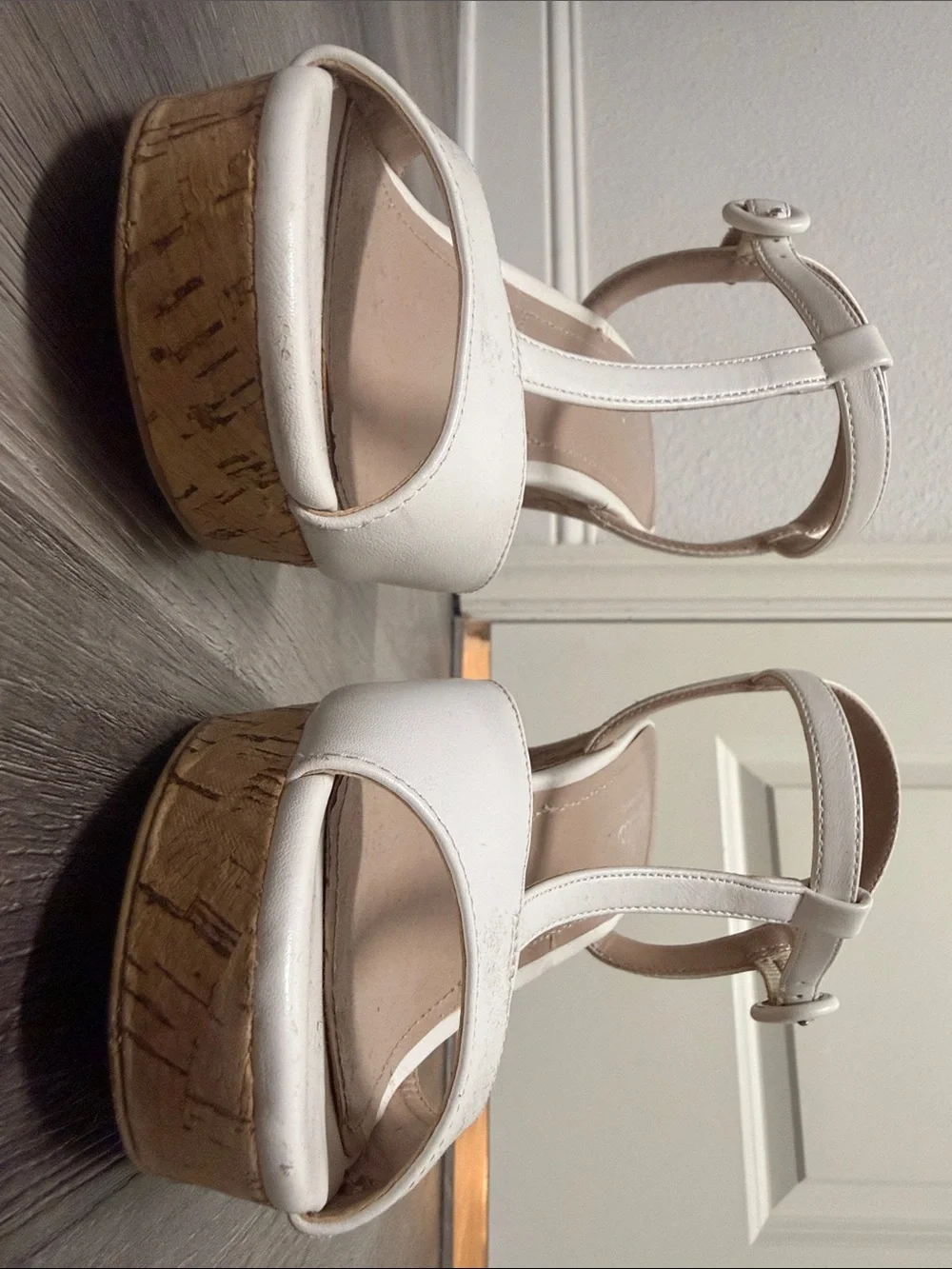 Charles By Charles David White Open-Toe Strappy Heels 8.5